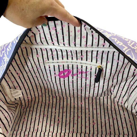 Luv Betsey by Betsey Johnson Multicolor Heart Graffiti Weekender Travel Bag - Picture 12 of 14
